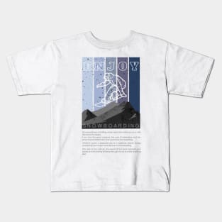 Eat Sleep Snowboarding Repeat Black Version Kids T-Shirt